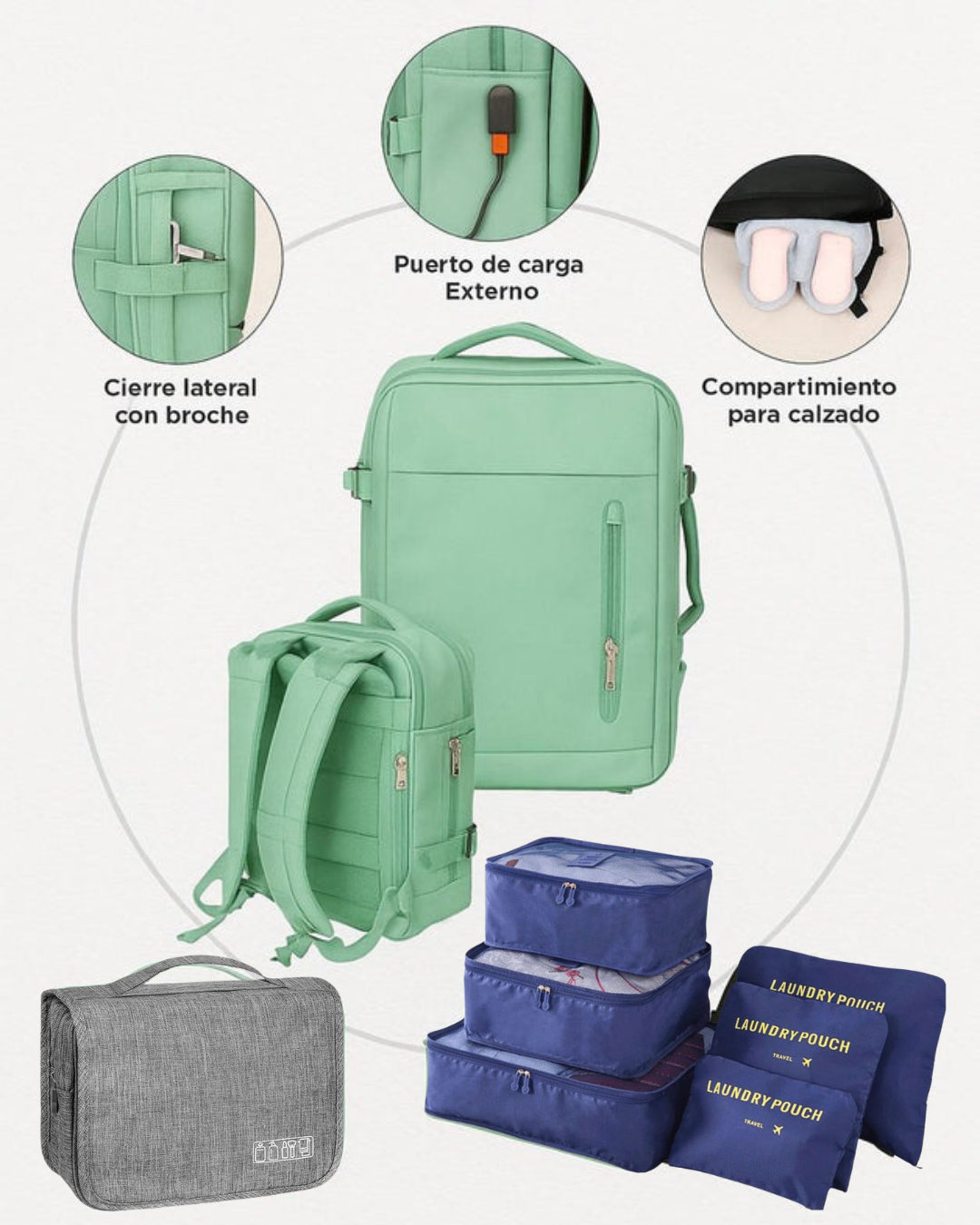 MORRAL VIRAL PREMIUM CON EXPANSIÓN + ORGANIZADOR POR 6 BOLSAS + NECESER
