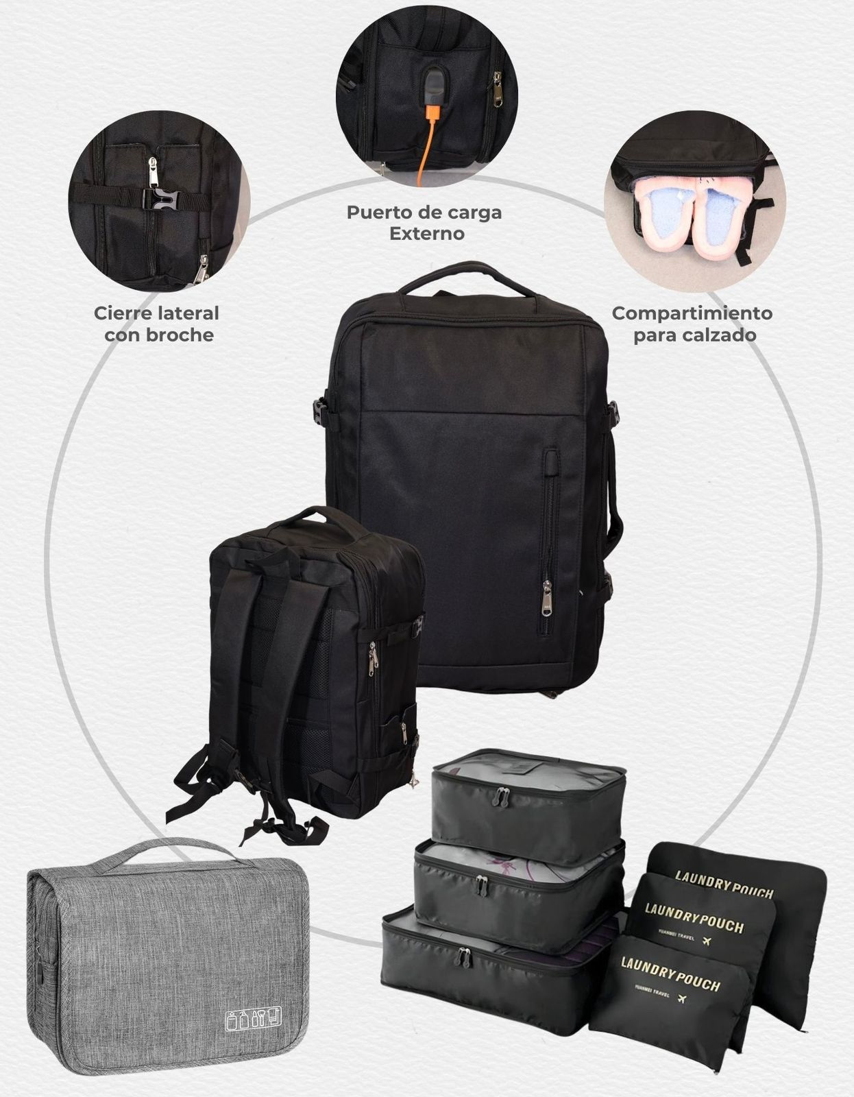 MORRAL VIRAL PREMIUM CON EXPANSIÓN + ORGANIZADOR POR 6 BOLSAS + NECESER