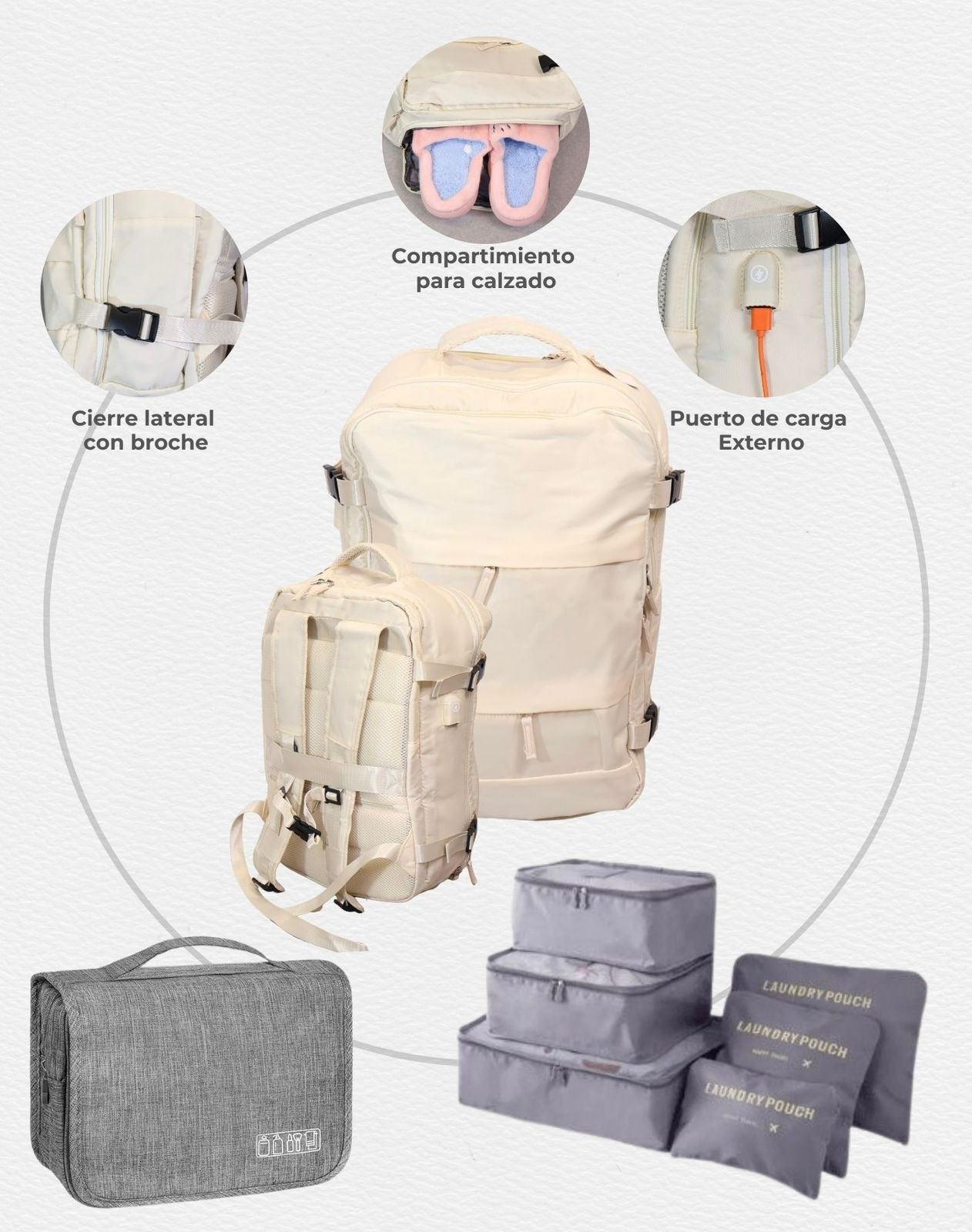 MORRAL VIRAL PREMIUM CON EXPANSIÓN + ORGANIZADOR POR 6 BOLSAS + NECESER