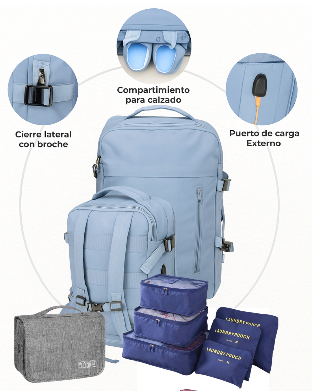 MORRAL VIRAL PREMIUM CON EXPANSIÓN + ORGANIZADOR POR 6 BOLSAS + NECESER